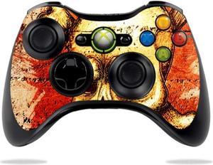 mightyskins skin compatible with microsoft xbox 360 controller  grunge skull  protective durable and unique vinyl decal wra