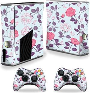 mightyskins skin compatible with x-box 360 xbox 360 s console - vintage floral | protective, durable, and unique vinyl decal wr