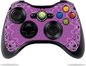 mightyskins skin compatible with microsoft xbox 360 controller case wrap cover sticker skins purple bandana