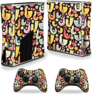 mightyskins skin compatible with xbox 360 s slim  2 controllers wrap sticker skins black birdie