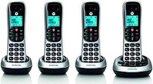 motorola cd4014 digital cordless phone with answering machine with 4 handsets