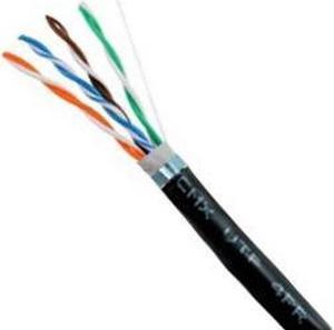 Vertical Cable CAT5E, Shielded Dual Jacket, Direct Burial, 1000ft, Black, Bulk Ethernet Cable