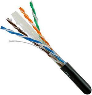 Vertical Cable Cat6, UTP, Gel Filled (Flooded Core), Direct Burial, 1000ft, Black, Bulk Ethernet Cable