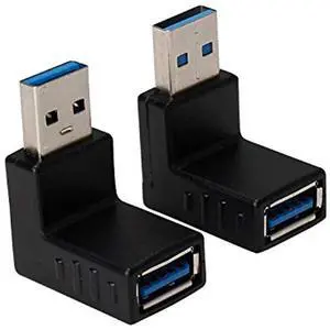USB 3.0 up down Male to Female Extension Adapter Combo Upward and Downward 90 degree Right Angle USB 3.0 Super-speed Connector Adapte Coupler (90 degree black) USB 3.0 up down Male to Female Extension Adapter Combo Upward and Downward 90 degree Right Angle USB 3.0 Super-speed Connector Adapte Coupler (90 degree black)