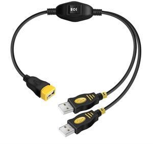 USB Splitters-USB 2.0 1 Female to 2 Male Y Splitter 2 Port Hub Adapter Cable