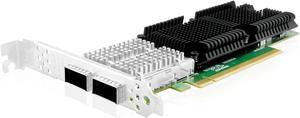 LR-LINK High performance PCIe Network Card, Dual-port 100G QSFP28 Ethernet Network Adapter Intel E810 Chip Based,100Gb LAN Adapter Support Windows Server/Windows, Linux, Vmware