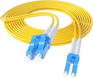 LR-LINK 15m Fiber Patch Cable with LC to LC, G652D Singlemode Duplex Fiber Optic Jumper Cord Universal Compatibility for Fiber Transceiver High-Speed Data Transfer