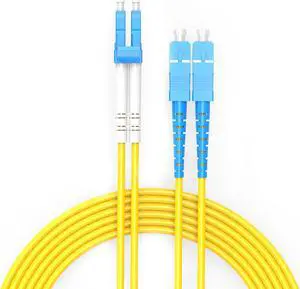 LR-LINK 3m Fiber Patch Cable with SC to LC Single-Mode Duplex Fiber Optic Jumper Cord Universal Compatibility for Fiber Transceiver High-Speed Data Transfer