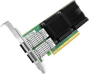 LR-LINK100GbE Network Adapter with Mellanox ConnectX-5 Ex Chipset, PCIe 4.0(16GT/s) x16 Ethernet NIC, Dual QSFP28 Infiniband Network Card Compare to MCX556A-EDAT