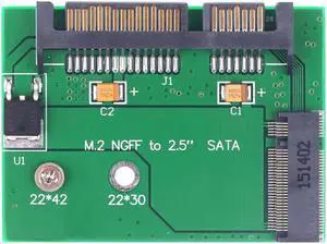 NGFF M.2 to SATA 22Pin 2.5inch HDD Converter Adapter Small Board for Half Size NGFF SSD