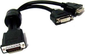 Matrox LFH-60-to-Dual DVI-I 1ft Black Cable 16029-02 forG450 MMS