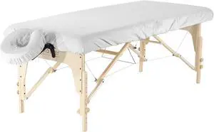 Master Massage Dignity & Luxury Microfiber Table Cover Set 2 Piece Set White - Machine Washable