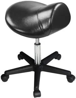 Master Massage Ergonomic Swivel  Saddle Rolling Hydraulic Stool in Black for clinic,spas,salons,debtists,classrooms,home,office