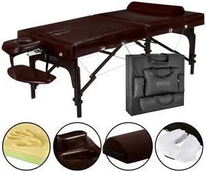 Master Massage Extra Wide 31" Supreme LX Portable Massage Table Package with  face port Brown luster