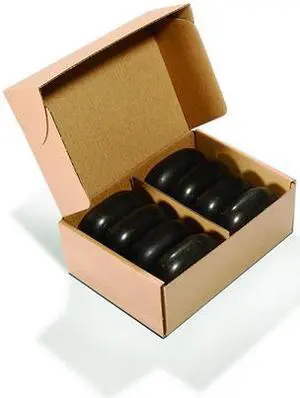 Master Massage Large Flat Ovular Basalt Hot  Stone Massage 8 piece Pack 3" x 2.2" x 1.1" Rock