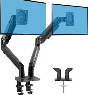 ERGEAR Dual Monitor Stand - Double Gas Spring Arm Monitor Desk Mount for Two 35 inch LCD LED Screens, Height Long Adjustable Mount with Clamp, Grommet Mounting Base, Hold up to 26.4lbs