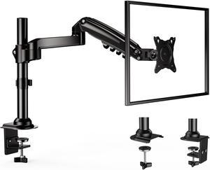 ERGEAR Single Monitor Stand Hold up to 19.8lbs - Gas Spring Single Arm Monitor Desk Mount Fit 17 to 32 inch Screens, Height Adjustable Bracket with Clamp, Grommet Mounting Base