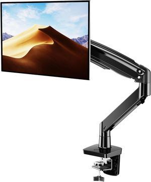 ERGEAR Monitor Mount Stand - Long Single Arm Gas Spring Monitor Desk Mount for 13 to 35 Inch Computer Screens Height Adjustable Bracket with Clamp or Grommet Mounting Base - Arm Holds 4.4 to 26.4 lbs