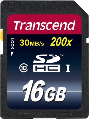 Transcend 16GB SDHC Class 10 Flash Memory Card Up to 30MB/s (TS16GSDHC10E)