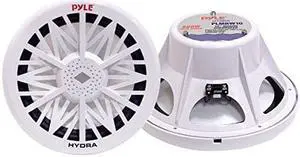 Pyle PLMRW8 8-Inch Outdoor Marine Audio Subwoofer - 400 Watt Single White Waterproof Bass Loud Speaker For Marine Stereo Sound System, Under Helm or Box Case Mount in Small Boat, Water Vehicle