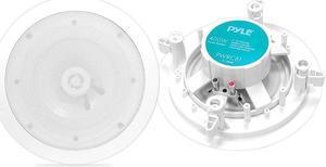 8” Ceiling Wall Mount Speakers - 2-Way Weatherproof Full Range Woofer Speaker System (Pair) Flush Design w/ 55Hz-22kHz Frequency Response 400 Watts Peak & Template for Easy Installation - Pyle PWRC8