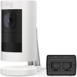 Ring Stick Up Cam Elite with PoE Adapter, Indoor/Outdoor Security Camera, White