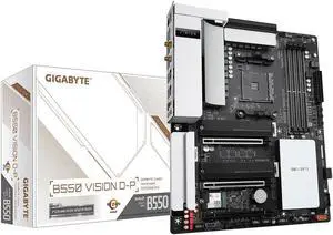 GIGABYTE B550 VISION D-P AM4 AMD B550 ATX Motherboard with Dual M.2, SATA 6Gb/s, USB 3.2 Type-C with Thunderbolt 3, WIFI 6, Dual 2.5GbE LAN, PCIe 4.0