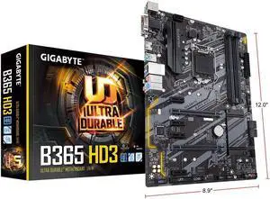 GIGABYTE B365 HD3 LGA 1151 Intel B365 SATA USB 3.1 ATX Motherboard