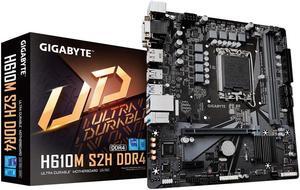 GIGABYTE H610M S2H DDR4 H610 Intel LGA 1700 Micro ATX Motherboard with DDR4, Single M.2, PCIe 4.0, USB 3.2 Gen1, Realtek GbE LAN