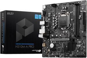 MSI H510M-A PRO LGA 1200 Intel H510 SATA 6Gb/s Micro ATX Intel Motherboard
