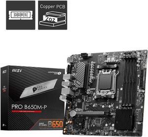 MSI PRO B650M-P AM5 Ryzen 7000 DDR5 SATA 6G 2x M.2 2.5G LAN 7.1 Audio mATX Motherboard