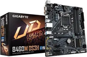 GIGABYTE B460M DS3H LGA 1200 Intel B460 Micro-ATX Motherboard with M.2, SATA 6Gb/s, USB 3.2 Gen 1