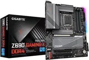 GIGABYTE Z690 GAMING X DDR4 LGA 1700 Intel Z690 ATX Motherboard with DDR4 (REV 1.0), Quad M.2, PCIe 5.0, USB 3.2 Gen2X2 Type-C, 2.5GbE LAN