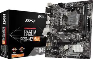 MSI B450M PRO-M2 MAX AM4 AMD B450 USB3.2 Gen1 MicroATX Motherboard
