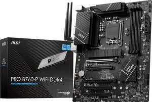 MSI PRO B760-P WIFI DDR4 LGA 1700 (l12th&13th Gen), SATA 6Gb/s  motherboard, WiFi 6,Intel 2.5Gb LAN,2xM.2 Slots