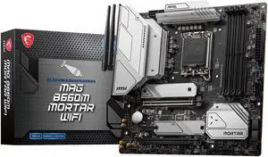 MSI MAG B660M MORTAR WIFI DDR5 LGA 1700 Intel B660 SATA 6Gb/s Micro ATX Motherboard
