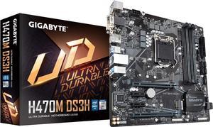 GIGABYTE H470M DS3H LGA 1200 Intel H470 Micro-ATX Motherboard with Dual M.2, SATA 6Gb/s, USB 3.2 Gen 1