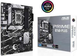 ASUS Prime B760-PLUS Intel B760(13th and 12th Gen) LGA 1700 ATX motherboard with PCIe 5.0, DDR5, 3x PCIe 4.0 M.2 slots, Realtek 2.5Gb Ethernet, DisplayPort, VGA, HDMI, SATA 6 Gbps,