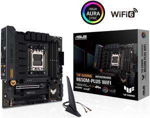 ASUS TUF GAMING B650M-PLUS WIFI Socket AM5 (LGA 1718) Ryzen 7000 mATX gaming motherboard(14 power stages, PCIe 5.0 M.2 support, DDR5 memory, 2.5 Gb Ethernet, WiFi 6, USB4  support and Aura Sync)