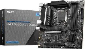 MSI PRO B660M-A DDR4 LGA 1700 Intel B660 SATA 6Gb/s Micro ATX Intel Motherboard