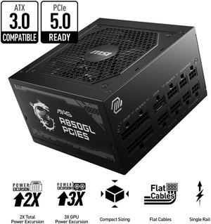 MSI - MAG A850GL PCIE 5.0, 80 GOLD Fully Modular Gaming PSU, 12VHPWR Cable, ATX 3.0 Compatible, 850W Power Supply