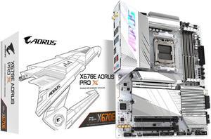 GIGABYTE X670E AORUS PRO X  AM5 LGA 1718 AMD X670E ATX Motherboard DDR5, Quad M.2, PCIe 5.0, USB 3.2 Gen2X2 Type-C, WiFi 7, Intel 2.5GbE LAN, Q-Flash Plus, EZ-Latch Plus