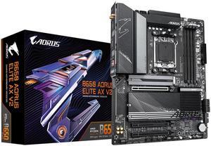 GIGABYTE B650 AORUS ELITE AX V2 AM5 LGA 1718 AMD B650 ATX Motherboard, DDR5, Triple M.2, PCIe 5.0, USB 3.2 Gen2X2 Type-C, WiFi 6E, 2.5GbE LAN, Q-Flash Plus, EZ-Latch