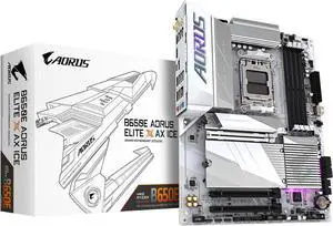 GIGABYTE B650E AORUS ELITE X AX ICE AM5 LGA 1718 AMD B650 ATX Motherboard, DDR5, 3x M.2, PCIe 5.0, USB 3.2 Gen2X2 Type-C, WiFi 6E, 2.5GbE LAN, Q-Flash Plus, EZ-Latch Plus