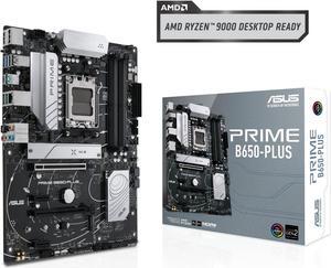 ASUS PRIME B650-PLUS AMD B650 AM5 Ryzen Desktop 9000 8000 and 7000 ATX motherboard, DDR5, PCIe 5.0 M.2, 2.5Gb LAN, DP, HDMI®, SATA 6Gbps, USB 3.2 Gen 2 & 1 Type-C®, BIOS FlashBack, USB4® support