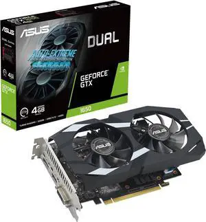 ASUS Dual GeForce GTX 1650 4GB GDDR6, IP5X, Auto-Extreme Technology, 144-Hour Validation Program, HDMI 2.0, DP 1.4 DUAL-GTX1650-4GD6-P-EVO