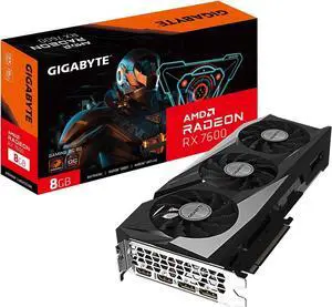 GIGABYTE Radeon RX 7600 GAMING OC 8G Graphics Card, 3x WINDFORCE Fans 8GB 128-bit GDDR6, GV-R76GAMING OC-8GD Video Card