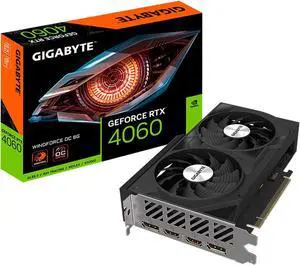 GIGABYTE GeForce RTX 4060 WINDFORCE OC 8G Graphics Card, 2x WINDFORCE Fans, 8GB 128-bit GDDR6, GV-N4060WF2OC-8GD  Video Card
