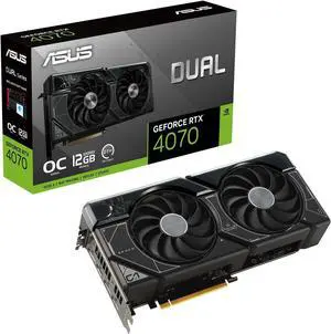 ASUS Dual GeForce RTX 4070 OC Edition 12GB GDDR6X, IP5X, Auto-Extreme Technology, 144-Hour Validation Program, HDMI 2.1a, DP 1.4a, DUAL-RTX4070-O12G