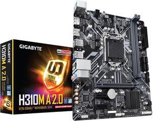 GIGABYTE H310M A 2.0 LGA 1151 (300 Series) Intel H310 SATA 6Gb/s Micro ATX Intel Motherboard